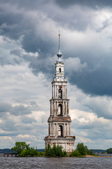 Fototapeta na wymiar Belltower of the St. Nicholas Cathedral, Kalyazin, Russia
