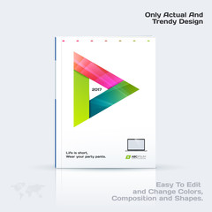 Brochure design, abstract annual report, business vector template.