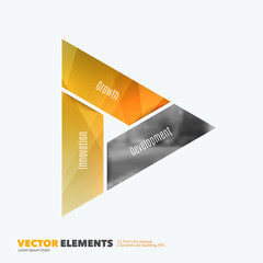 Abstract vector design elements for graphic layout. Modern business background template with colourful triangles,