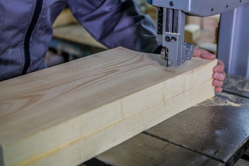Machine working cnc. wood milling machine in action.