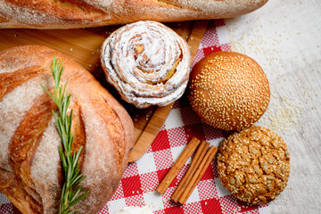 Fresh bread on the table