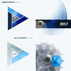 Abstract vector design elements for graphic layout. Modern business background template with colourful triangles,