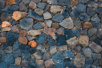 Basalt volcanic rock wall use as background