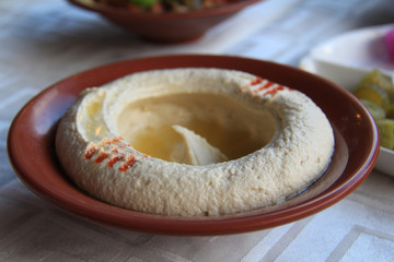  Whipped Hummus in a plate