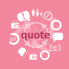 Text Quote. Business concept . Set of flat icons for mobile app and web