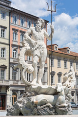 Fototapeta premium Neptune statue and fountain in Triest, Italy