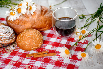 Fresh bread on the table