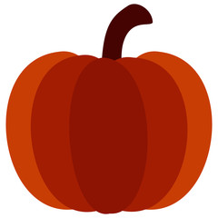 A single pumpkin on a white isolated background