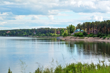 Fototapeta na wymiar A river landscape. The river Berd, Berdsk, Novosibirsk oblast, Siberia, Russia