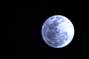 Naklejka na ściany i meble Full moon in dark background Image of a full moon against a black background