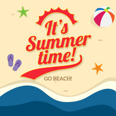 Summer holiday template poster, party, fun, background, design. Vector illustration.