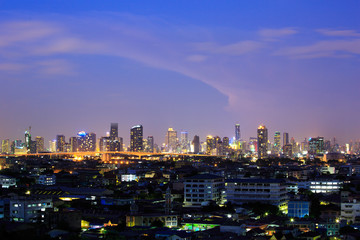 Obraz premium Bangkok city, Thailand at twilight. The center of town.