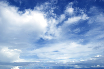 Fantastic soft white clouds against blue sky