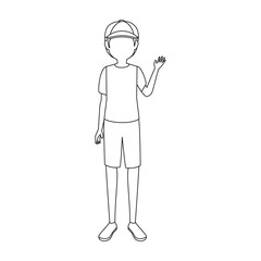Boy faceless avatar icon vector illustration graphic design