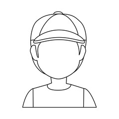 boy faceless avatar icon vector illustration graphic design