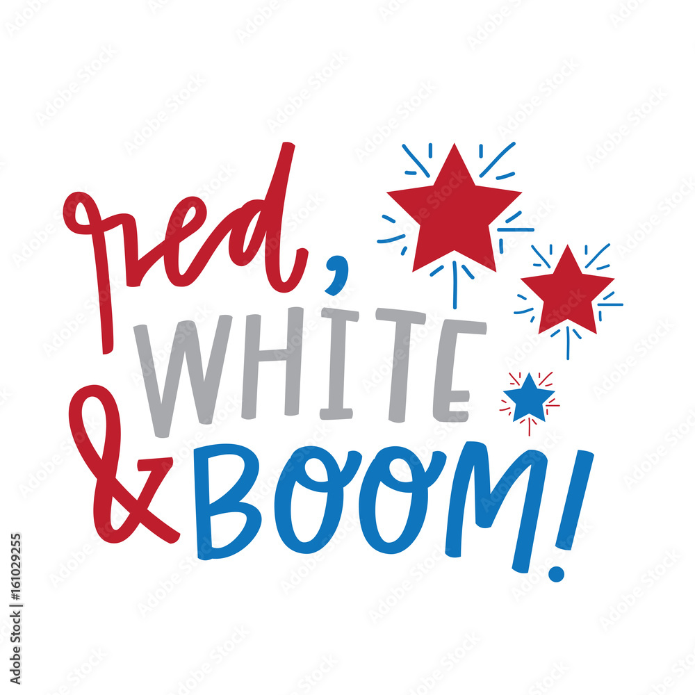 Canvas Prints Red, White & Boom