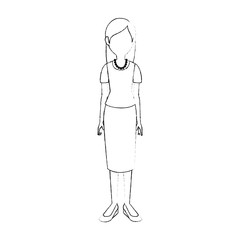 young woman cartoon icon vector illustration graphic design
