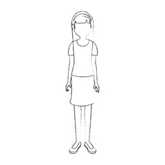 young woman cartoon icon vector illustration graphic design