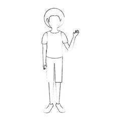 Young man cartoon icon vector illustration graphic design