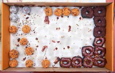 Last donut on empty paper