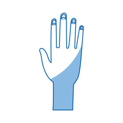 hand man human open showing five fingers vector illustration