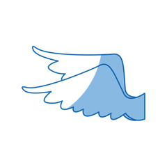 drawing wings feather bird angel icon vector illustration