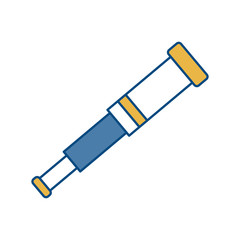 vintage telescope icon over white background vector illustration