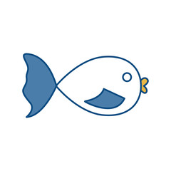 fish icon over white background colorful design vector illustration