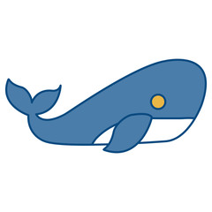 whale icon over white background vector illustration