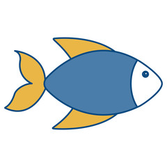 fish icon over white background colorful design vector illustration