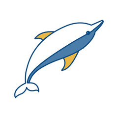 dolphin icon over white background vector illustration