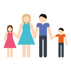 pictogram family with kids icon over white background colorful design vector illustration