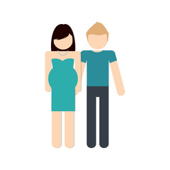 Fototapeta premium man and woman pregnant icon over white background vector illustration