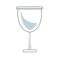 glass cup beverage wine glassware outline vector illustration