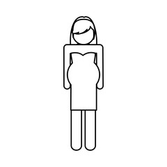 pictogram pregnant woman icon over white background vector illustration
