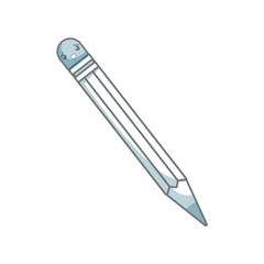 kawaii wooden pencil idea creativity supply school vector illustration