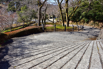 曲がりくねった遊歩道