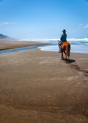 Horseback riding on Northern California Beach