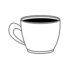 coffee cup beverage drink break office icon vector illustration