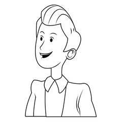 cartoon man business manager people portrait vector illustration