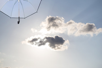 White umbrella on the sky