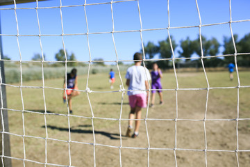 Children playing football