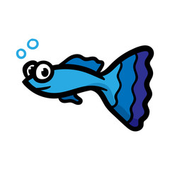 Cartoon Guppy Fish Vector Illustration