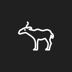 Fototapeta na wymiar Vector Illustration Of Animal Symbol On Gazelle Outline. Premium Quality Isolated Antelope Element In Trendy Flat Style.
