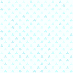 Cyan shamrock pattern. Seamless vector
