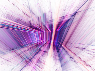 Abstract background element. 3d scan series. Fractal graphics. Perspective composition of light and shadow rays.