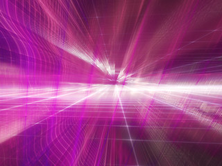 Abstract background element. Three-dimensional composition of repeating grids and glitch effects. Information technology concept.