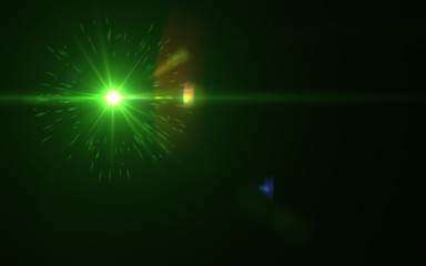 Abstract Design natural green lens flare and Rays background