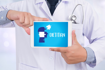 DIETITIAN and Nutritionist doctor or dietitian and dietitian professional unhealthy