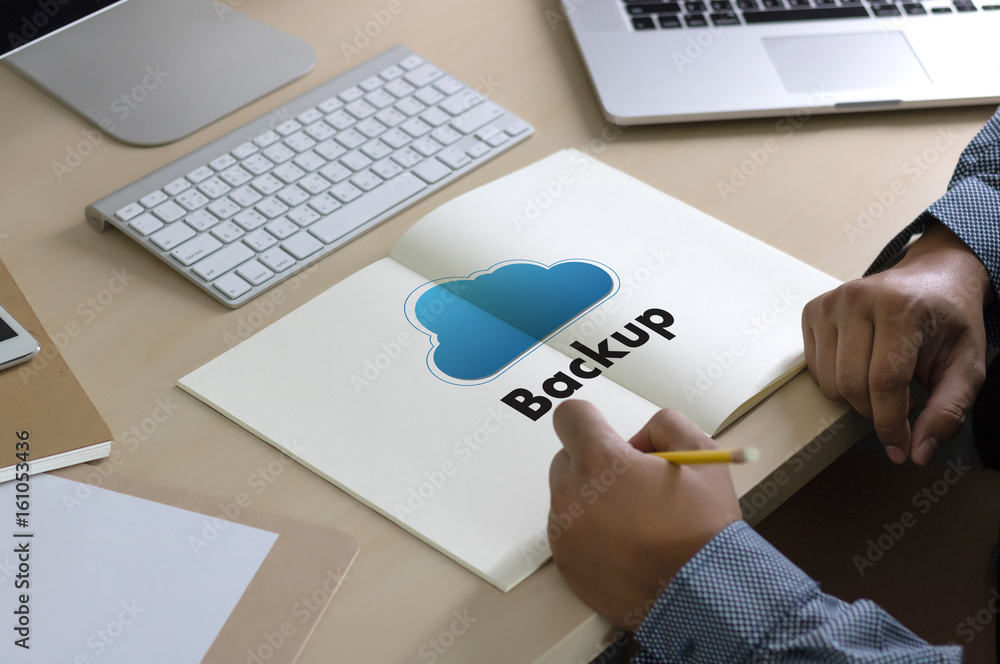 Poster backup download copies of data, computing digital data transferring